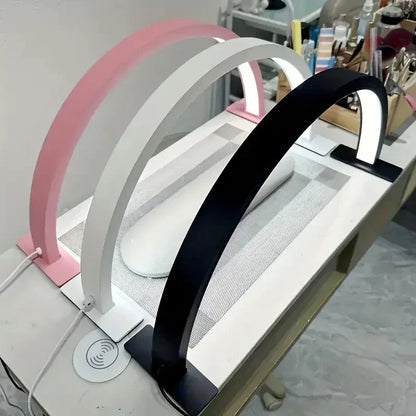 9New Moon Nail Work Lamp – Three-Color USB Beauty Desk Lamp for Nail Art & Eyelash, Black/White/Pink