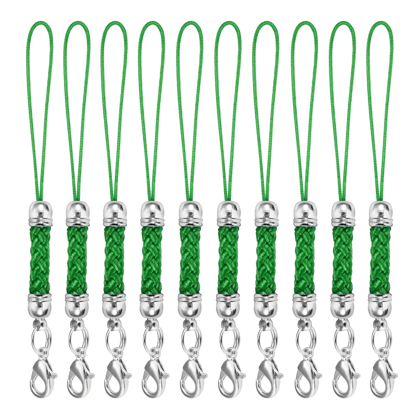 10Pcs Lanyard Strap Set - Lobster Clasp Rope Keychain Hooks Mobile Charms & Key Ring Accessories