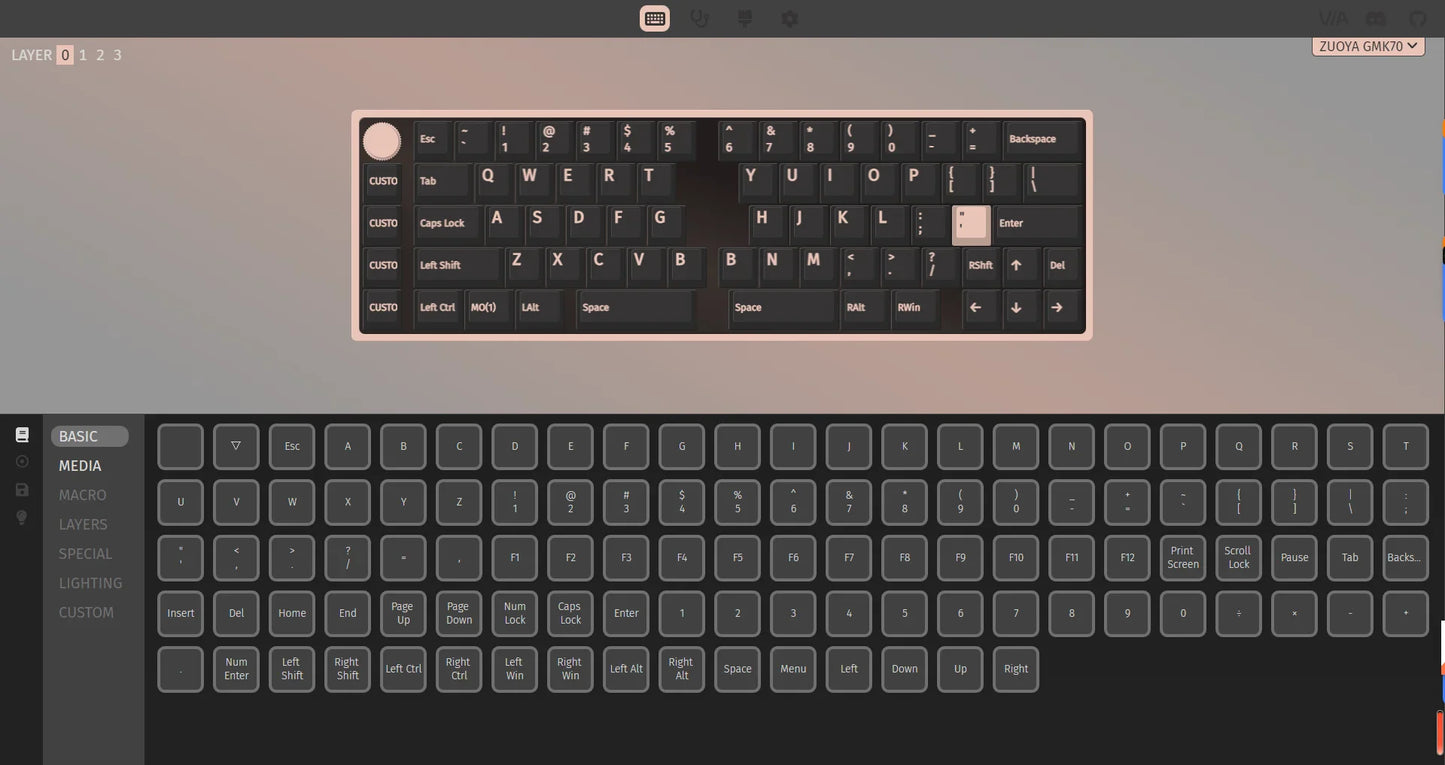 GMK70 Split Mechanical Keyboard Kit – Hot-Swappable, Ergonomic Customizable with QMK/VIA Support