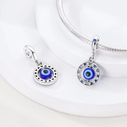 MULA Silver-Plated Sunflower & Four-Leaf Clover Dangle Charms - DIY 3MM Snake Chain Bracelet
