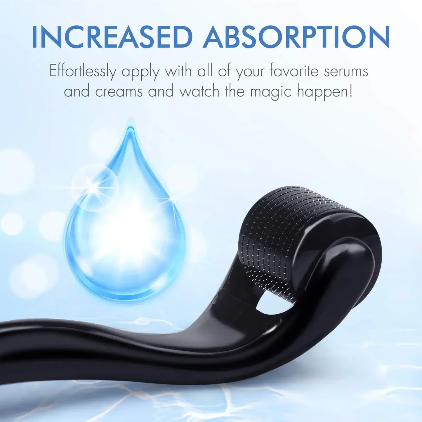 Microneedle Derma Roller - 540-Needle Facial, Body & Beard Skin Roller 0.2-0.3mm