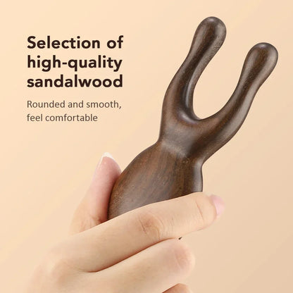 Wooden Gua Sha Facial Massage Tool – Sandalwood Face, Nose & Eye Acupressure Therapy Tool
