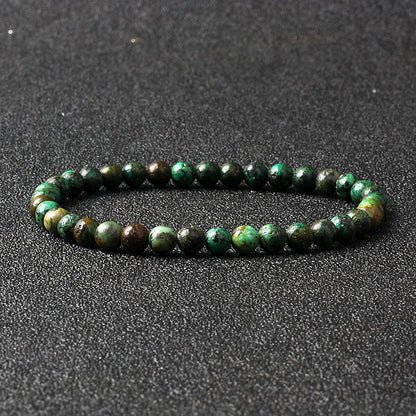 4mm Natural Stone Bead Stretch Bracelet for Men & Women – Agate Lava Handmade Reiki Crystal Jewelry