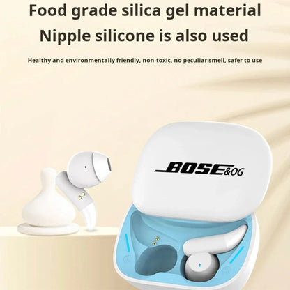 BOSE&OG Wireless Bluetooth In-Ear Headphones – Noise-Cancelling Sleep Earbuds with Mic & Sliding Cover for Sports/Gaming