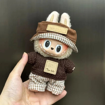 Mini Plush Doll Clothes Set – Kpop EXO Labubu Idol Overalls Outfit for 15-17cm Dolls, Clothing Gift