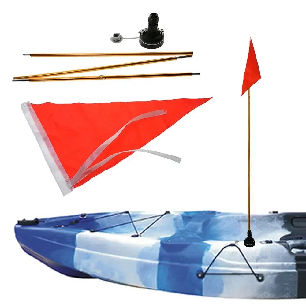 Foldable Kayak Safety Flag – Canoe, Paddle Board & Fishing Boat Visibility Flag