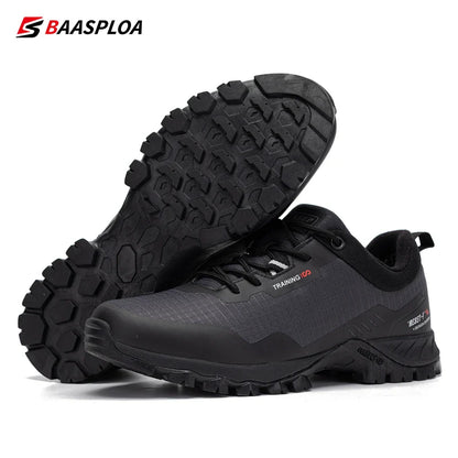 Baasploa Men's Waterproof Hiking Shoes – Anti-Skid, Wear-Resistant Outdoor Sneakers for Travel & Sports