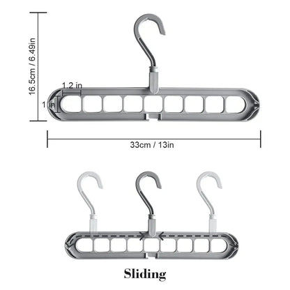 9-Hole Multi-Function Clothes Hanger Organizer – Space-Saving Folding Magic Rack for Scarves & Clothes