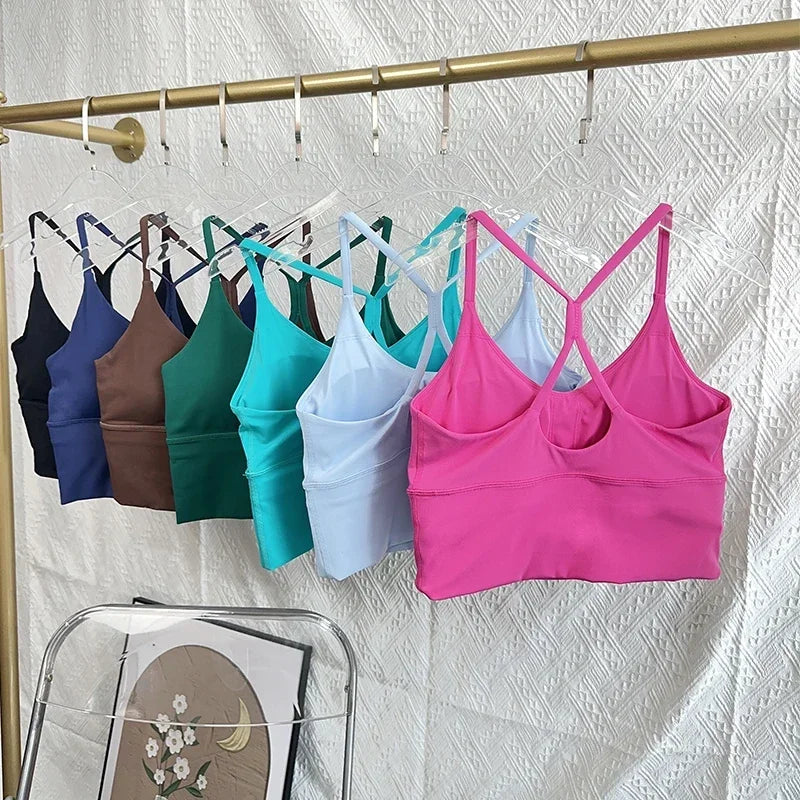 Women’s Sexy Crossback Yoga Crop Top — Breathable, Shockproof Fitness & Running Sports Vest