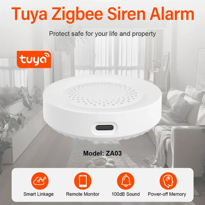 Tuya Zigbee Siren Alarm – 100db Smart Home Security Speaker, Works with Alexa & Yandex Alice, Requires Tuya Zigbee Hub