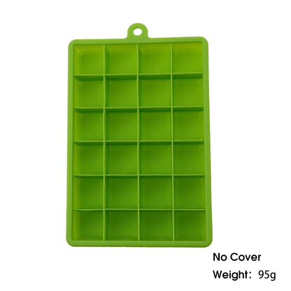 24-Hole Silicone Ice Tray — Square Mold for Ice, Food, Cheese, Jelly, with or without Lid
