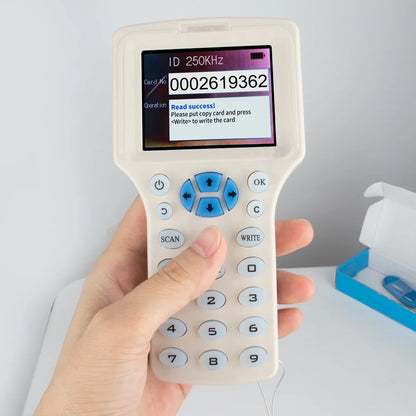 RFID Copier & USB Programmer – 125KHz & 13.56MHz NFC 10-Frequency Card Reader, Duplicator & UID Decoder