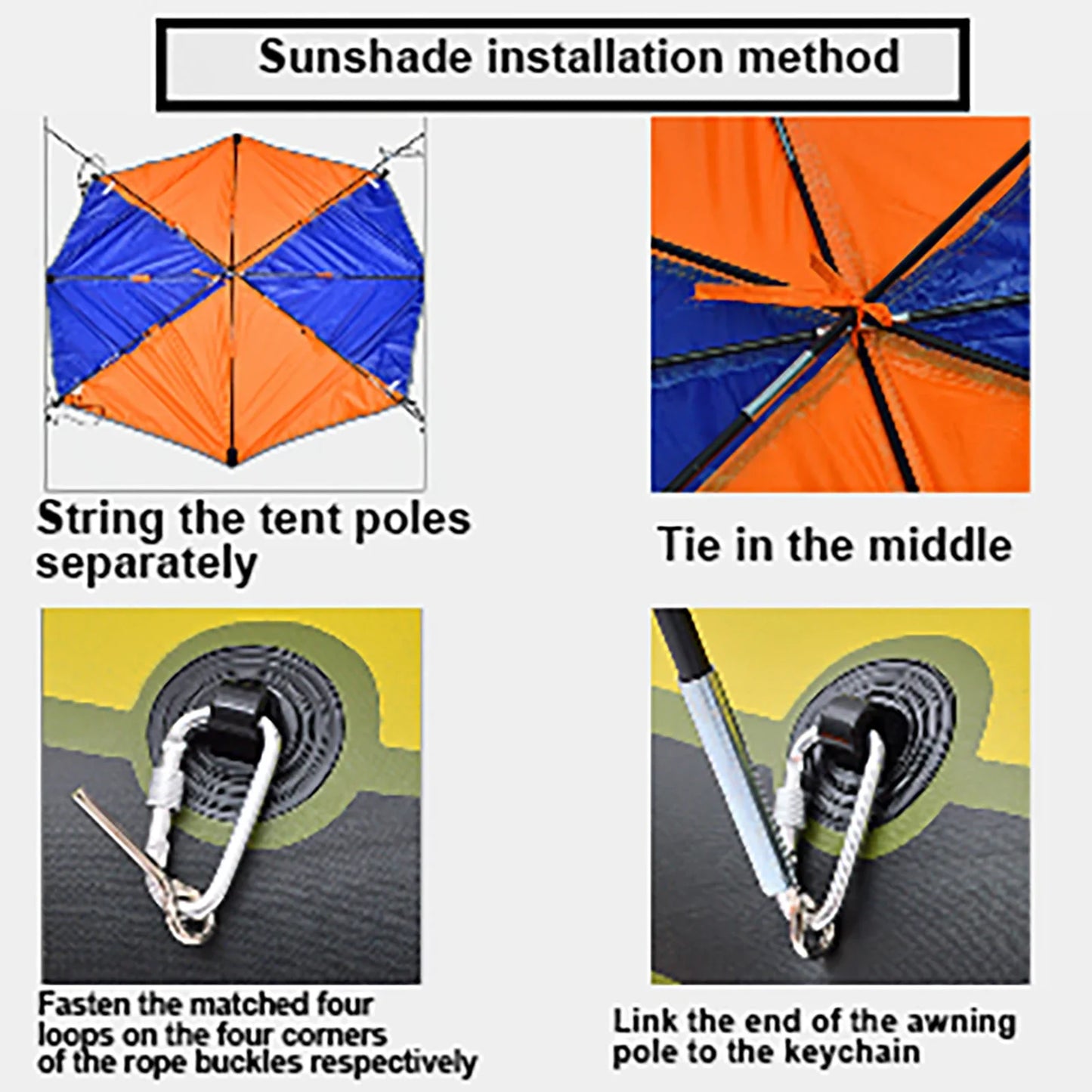 4-Person Boat Sun Shelter – Waterproof UV Protection Canopy for Kayak, Canoe & Inflatable Boat