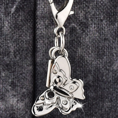 Fashion Bear Cherry Flower Keychain – Metal Y2K Letter C Bag Pendant & Car Key Ring Jewelry Gift for Women