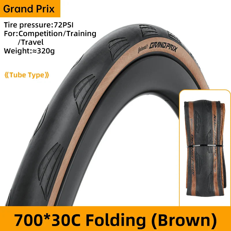 Continental Grand Prix Road Bicycle Tire – 700C Folding Clincher, Tubeless & Tube Options