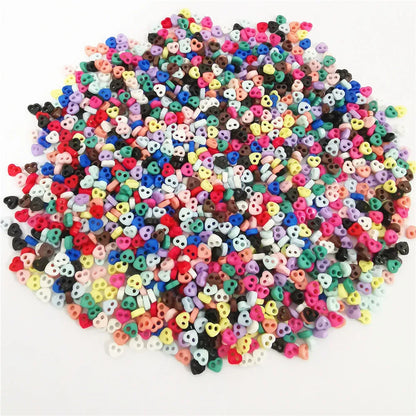 250pcs Mini Plastic Buttons for Dolls & Soft Toys Clothes - Assorted Colours & Designs, 3mm 4mm 5mm 6mm