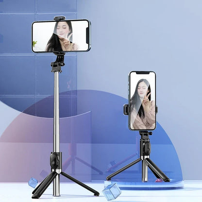 Bluetooth Wireless Selfie Stick and Mini Tripod | Extendable 67CM Monopod with Remote Shutter | Compatible with Android & iOS | 2024 Latest Hot Phone Holder