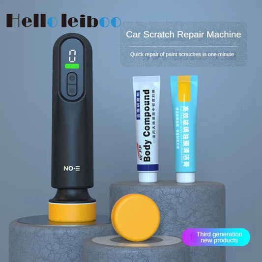 LEIBOO Wireless Car Polishing & Waxing Machine — 12,000RPM Scratch Repair and Windshield Glass Oil Film Remover