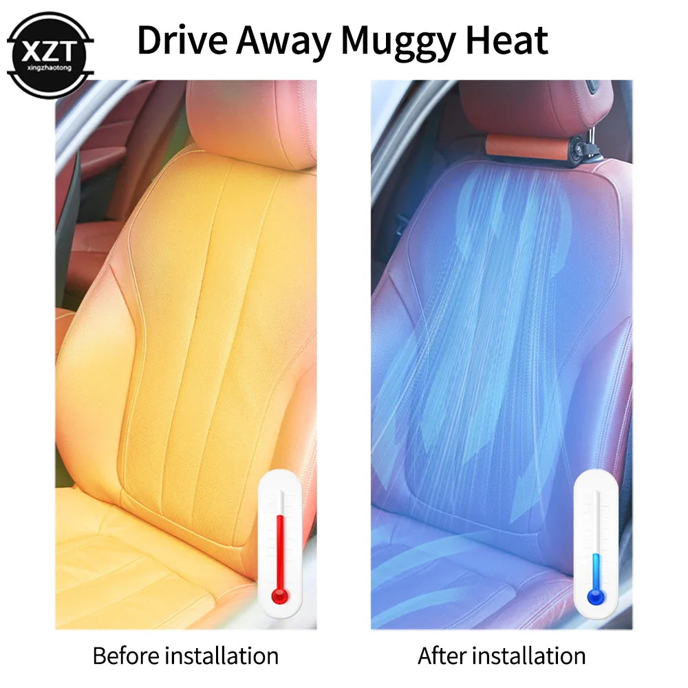 USB Plug-In Car Interior Rear Headrest Fan | Low-Noise Creative Low Power Seat Cooling | Summer Car Wind Fan for Rear Seats
