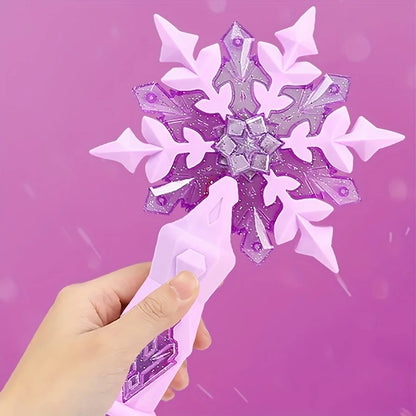 Princess Snow Wand Toy - Snowflake Light & Sound Stick for Kids, Glowing Fairy Wand for Girls, Christmas & Halloween Cosplay
