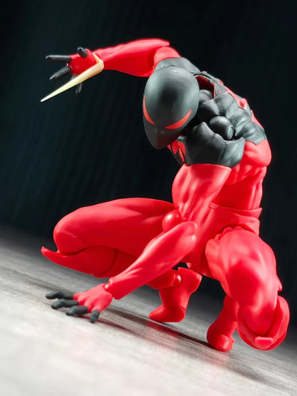 Mess Toys Scarlet Spider Action Figure – Kaine Parker Black Suit Symbiote Anime Collectible Toy Gift