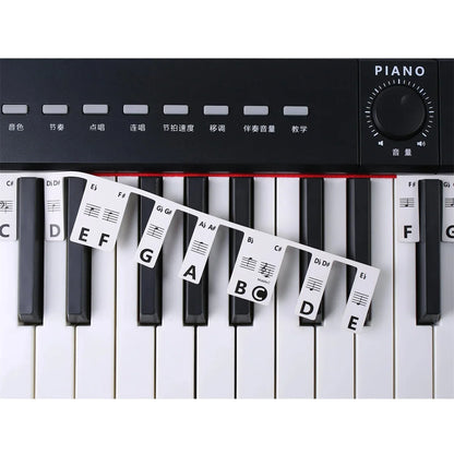 Miwayer Removable Piano Keyboard Stickers – Note Labels for 88/61 Keys, Learning Guide for Beginners