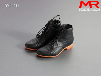 1/6 Scale Male Lace-Up Rubber Boots — Solid Soldier Shoes for 12'' Action Figures with Detachable Feet Dolls