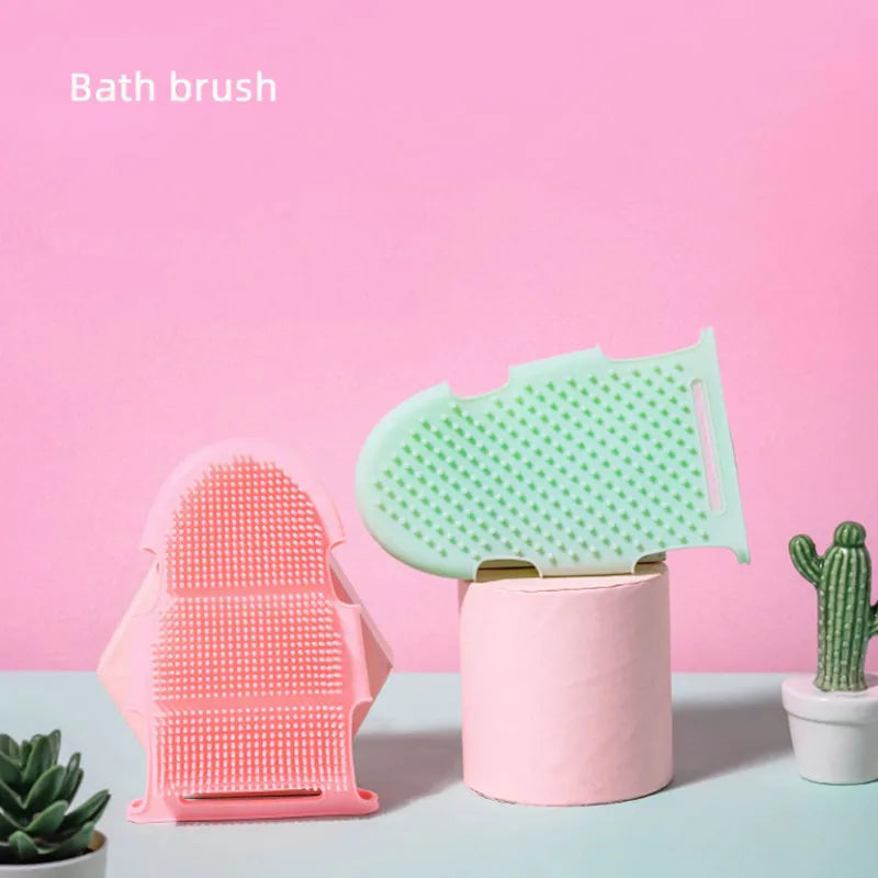 Japanese Silicone Bathing Brush – Cute Massage & Exfoliating Gloves for Pets and Body Scrubbing