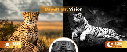 4K Night Vision Binoculars with 8X Digital Zoom – 5000mAh Rechargeable Infrared Goggles for Hunting & Surveillance