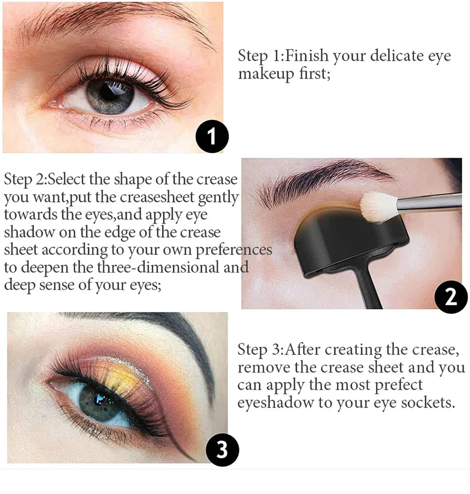 6 in 1 Crease Line Kit - Silicone Eyeliner Template for Precise Eyeshadow Cut Crease, Black Eye Makeup Stencils for Women