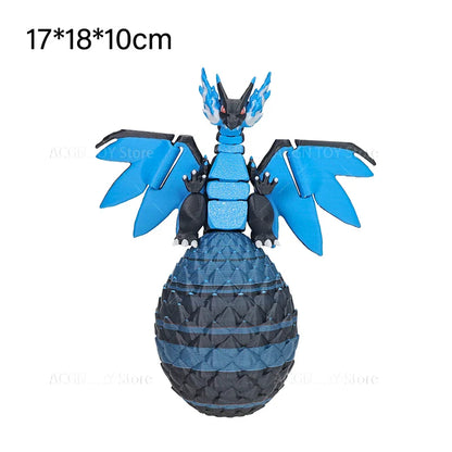 3D Printed Mega Charizard X Figure — Anime Dragon Egg Action Model Toy