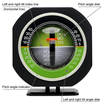 High-Precision Car Inclinometer & Compass — Built-in LED Slope Meter, Vehicle Angle & Gradient Level