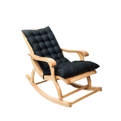 Outdoor Rocking Chair Cushion – Thick Quilted Suede Seat Pad with Pearl Cotton Filling, Soft Garden Chair Cushion with Ties