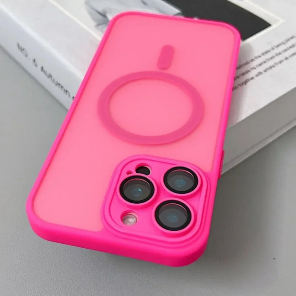 Matte Magnetic Translucent Armor Case - Shockproof MagSafe Cover for iPhone 11-17 Pro Max, Plus & Wireless Charging