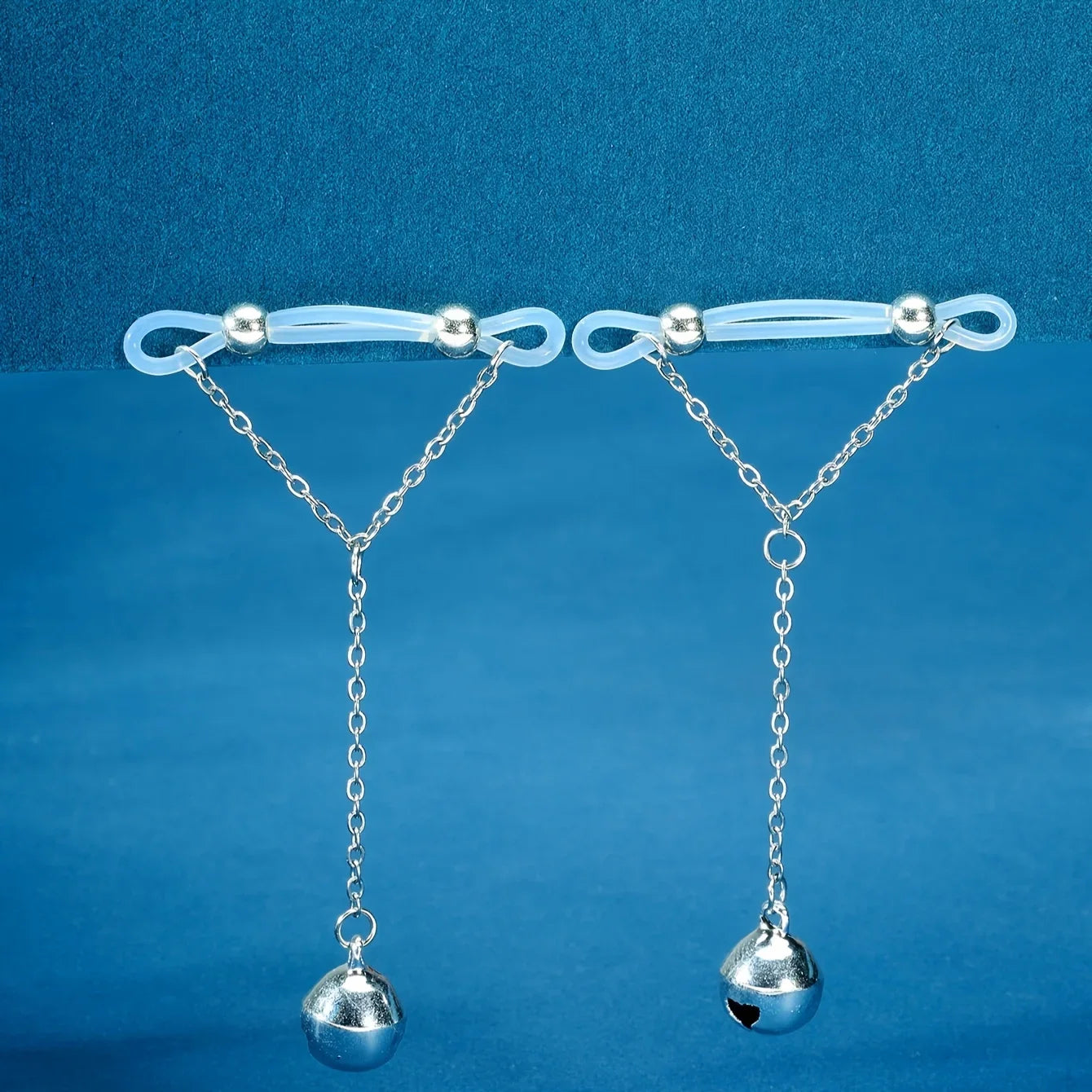 Adjustable Fake Nipple Rings - No-Pierce Acrylic Body Jewelry with Sparkling Accents for Parties & Events