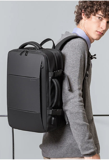 BANGE Expandable Men’s Waterproof Laptop Backpack – 17.3" Large Capacity Hiking & Travel Bag