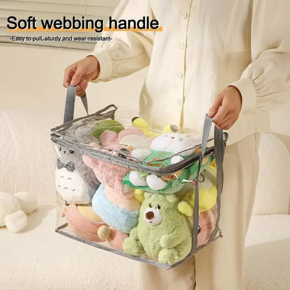 Large Capacity PVC Waterproof Toy Storage Box – Foldable Transparent Dustproof Home Organizer Bag