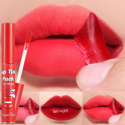 Peel-Off Waterproof Lip Gloss & Lip Stain – Long Lasting Non-Stick Matte Liquid Lipstick, Rose Tint Tattoo Effect Makeup for Bold Color Lips