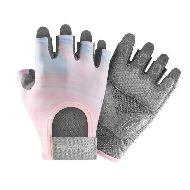 Women's Half Finger Sports Gloves – Anti-Slip, Shock-Absorbing, Breathable Fitness and Outdoor Gloves