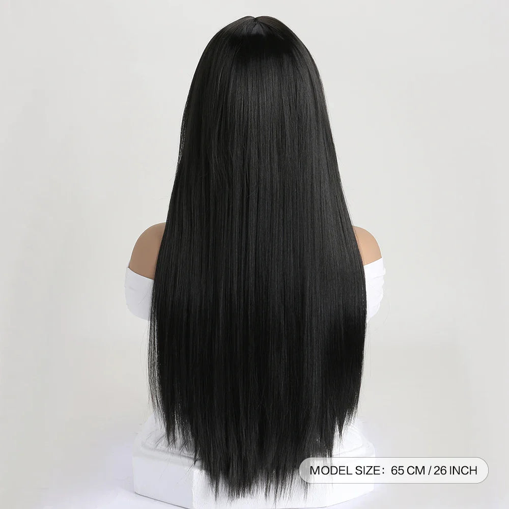 26" Long Straight Synthetic Wig for Women – Colorful Fashion Wig for Daily Wear, Halloween Costume, Party & Cosplay