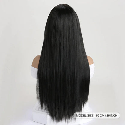 26" Long Straight Synthetic Wig – Fashion Color Wig for Women, Daily Wear, Halloween Costume, Party & Cosplay