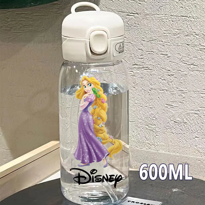 600/400ML Mermaid Princess Water Cup – Portable Transparent Plastic Sport Bottle for Kids