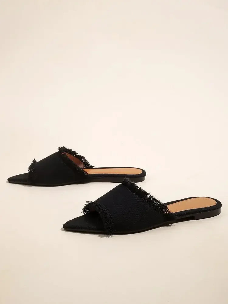 Women’s Summer Flats & Cowboy Sandals – Pointed Toe Flip Flops Casual Beach Dress Shoes