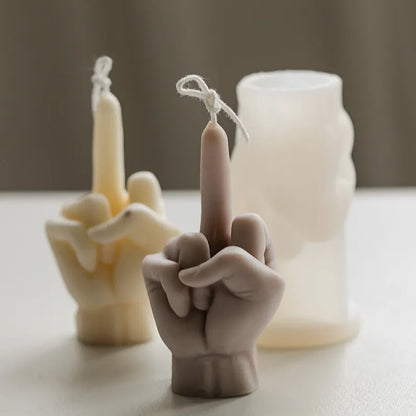 3D Middle Finger Candle Silicone Mold | DIY Gesture Aromatherapy Craft Tool | Soap, Resin, Plaster Art Making | Holiday Party Gift Idea