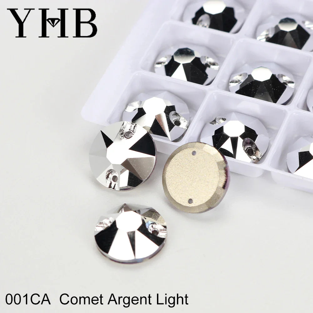 YHB XIRIUS AB Moonlight Glass Crystal — Flatback Sew-On Rhinestones for Garments, Clothes & Bags