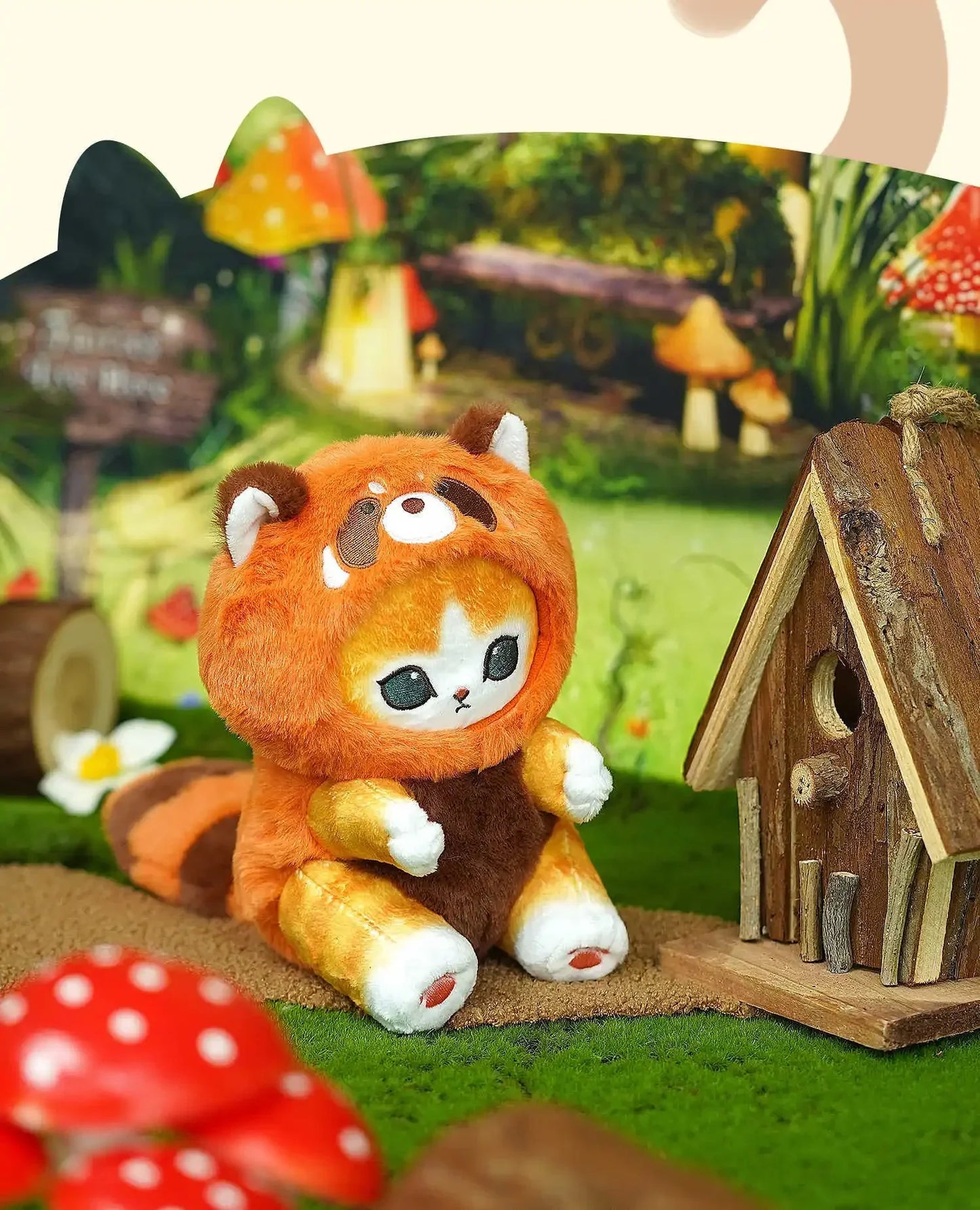 Kawaii Mofusand Shark Cat Keychain — Cartoon Cross-Dressing Doll Pendant for Backpack Decor