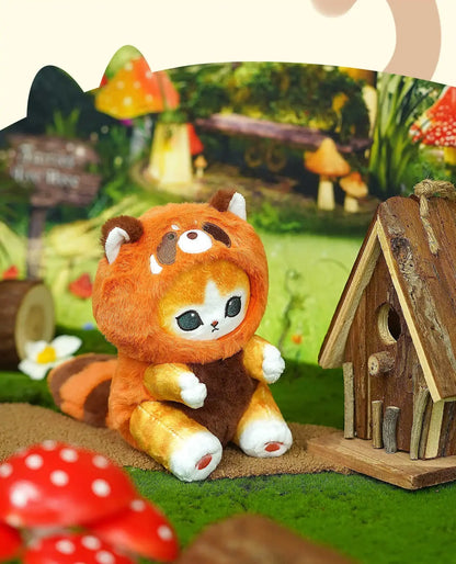 Kawaii Mofusand Shark Cat Keychain — Cartoon Cross-Dressing Doll Pendant for Backpack Decor