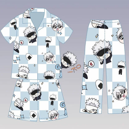 Jujutsu Kaisen Gojo Satoru Anime Pajamas Set – Cute Spring & Summer Couples Homewear, Birthday Gift