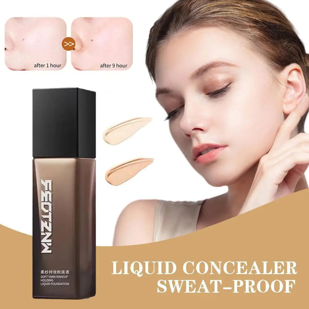 30g Liquid Foundation – Full Coverage, Waterproof & Hydrating Makeup for Natural White Longwear Face Concealer Care