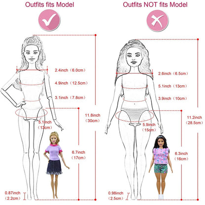1/6 Doll Clothes Set — Handmade Fashion Outfits with Green Dress, Bag & Shoes for 12-Inch (30cm) Dolls
